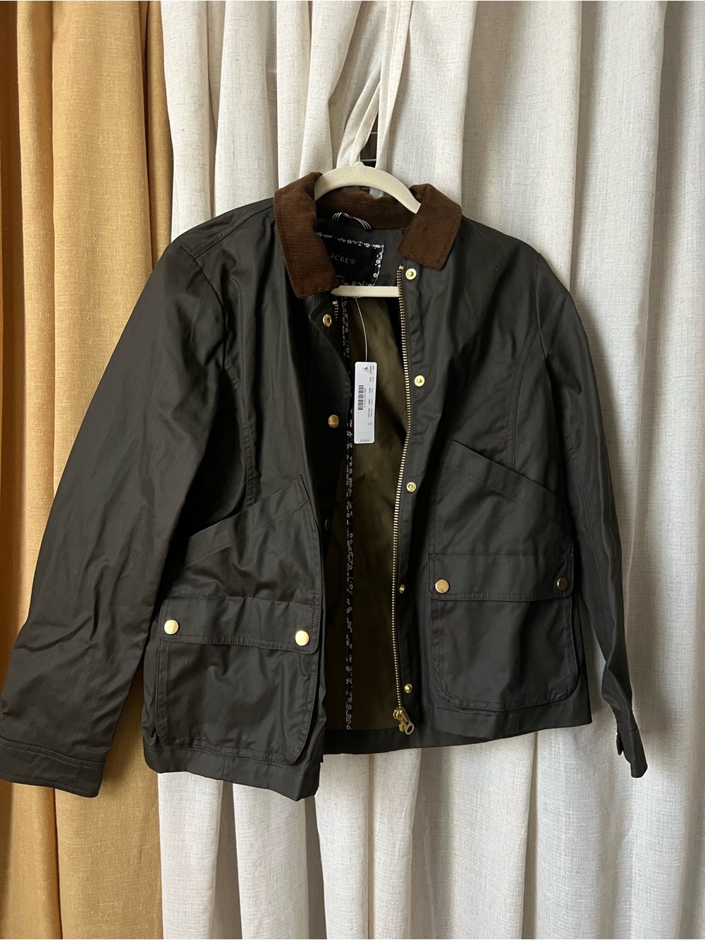 NWT JCrew Women’s Dark Brown/Green Barn Jacket